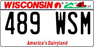 WI license plate 489WSM