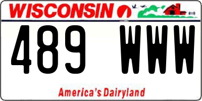 WI license plate 489WWW