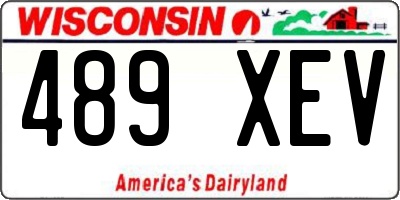 WI license plate 489XEV