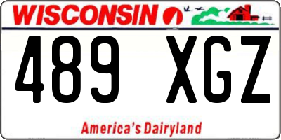 WI license plate 489XGZ