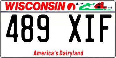 WI license plate 489XIF