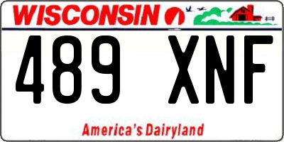 WI license plate 489XNF