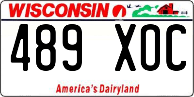 WI license plate 489XOC