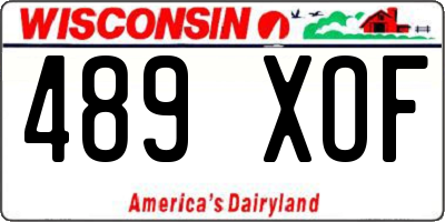 WI license plate 489XOF