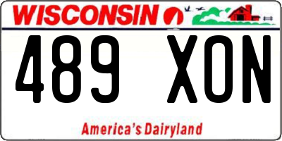 WI license plate 489XON
