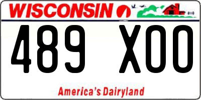 WI license plate 489XOO