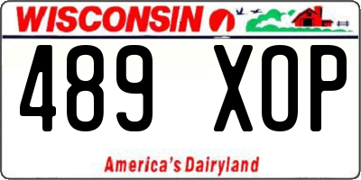 WI license plate 489XOP