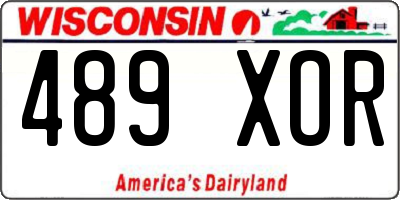 WI license plate 489XOR