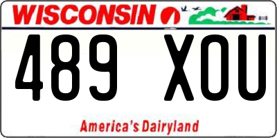 WI license plate 489XOU