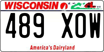 WI license plate 489XOW