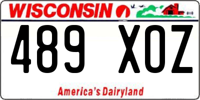 WI license plate 489XOZ
