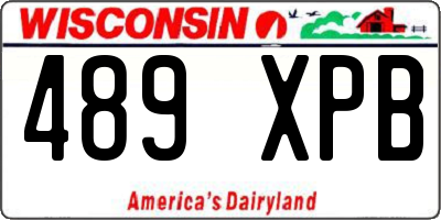 WI license plate 489XPB