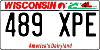 WI license plate 489XPE