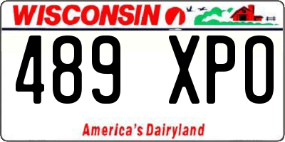 WI license plate 489XPO