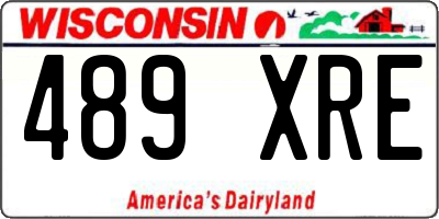 WI license plate 489XRE