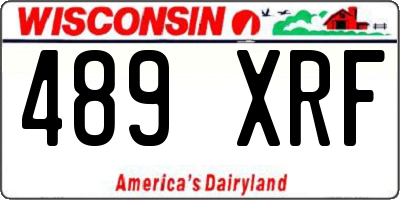 WI license plate 489XRF