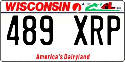 WI license plate 489XRP