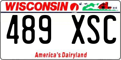 WI license plate 489XSC