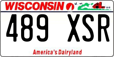 WI license plate 489XSR