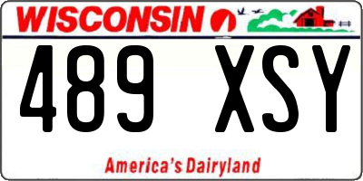 WI license plate 489XSY