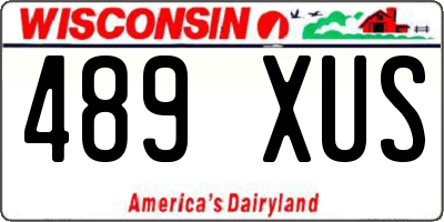 WI license plate 489XUS