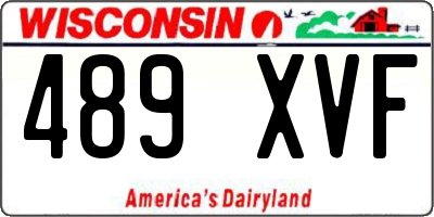 WI license plate 489XVF