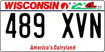 WI license plate 489XVN