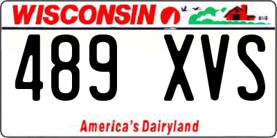 WI license plate 489XVS