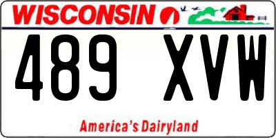 WI license plate 489XVW