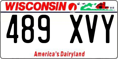 WI license plate 489XVY