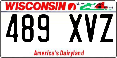 WI license plate 489XVZ