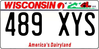 WI license plate 489XYS