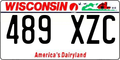 WI license plate 489XZC