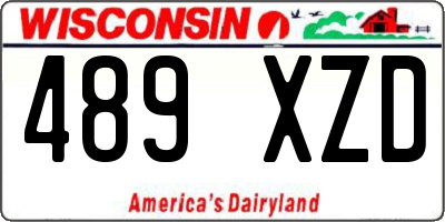 WI license plate 489XZD