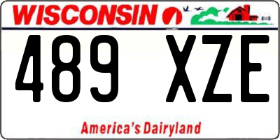 WI license plate 489XZE