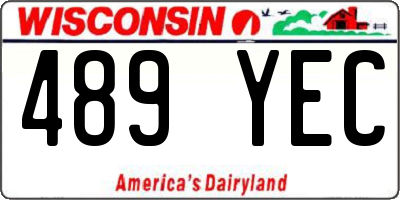 WI license plate 489YEC