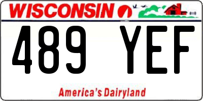 WI license plate 489YEF