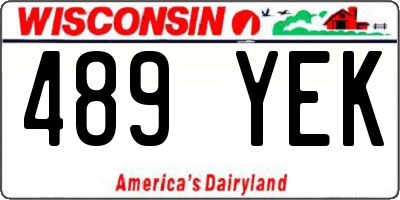 WI license plate 489YEK