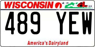 WI license plate 489YEW
