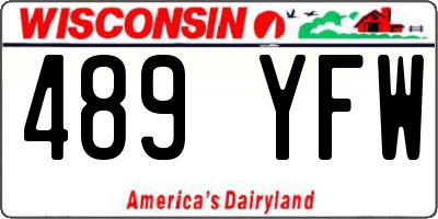 WI license plate 489YFW