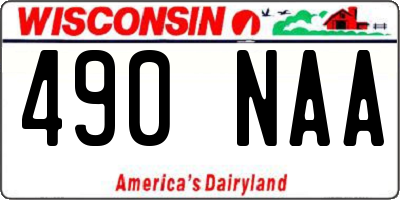 WI license plate 490NAA