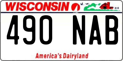 WI license plate 490NAB