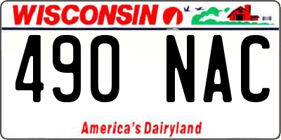 WI license plate 490NAC