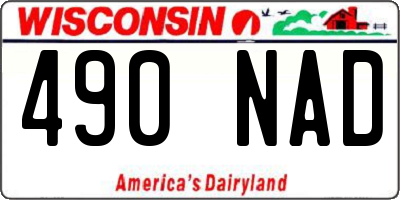 WI license plate 490NAD