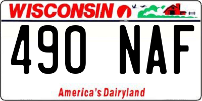 WI license plate 490NAF