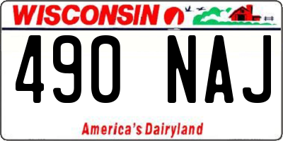 WI license plate 490NAJ