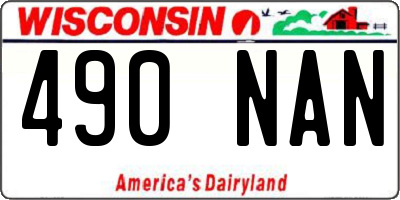 WI license plate 490NAN