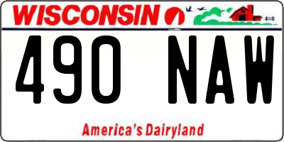 WI license plate 490NAW