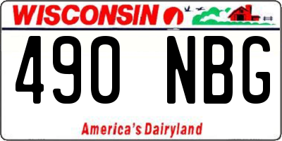 WI license plate 490NBG