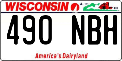 WI license plate 490NBH
